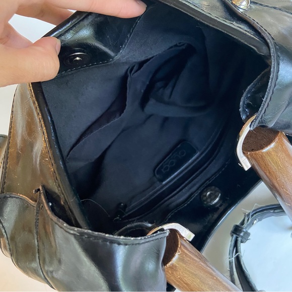 Vintage Gucci leather layered purse with wooden handle - Picture 6 of 12